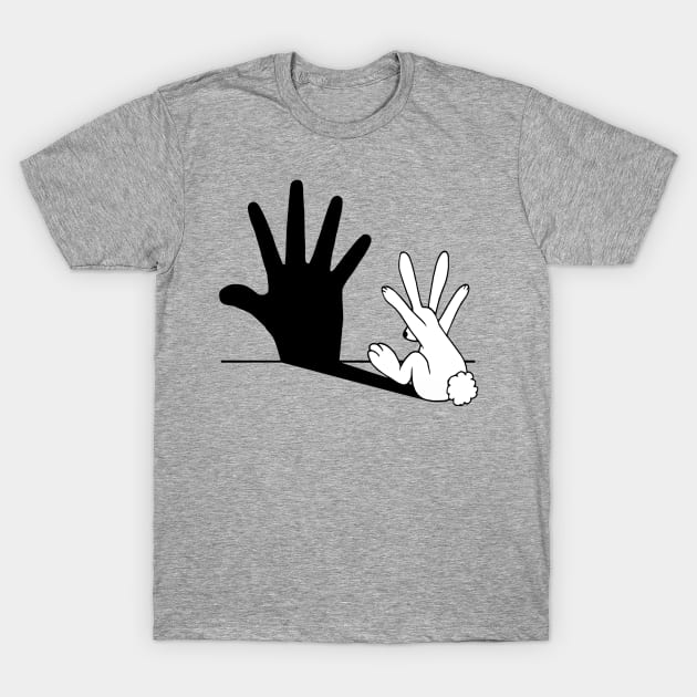 Rabbit Hand Shadow T-Shirt by mobiiart